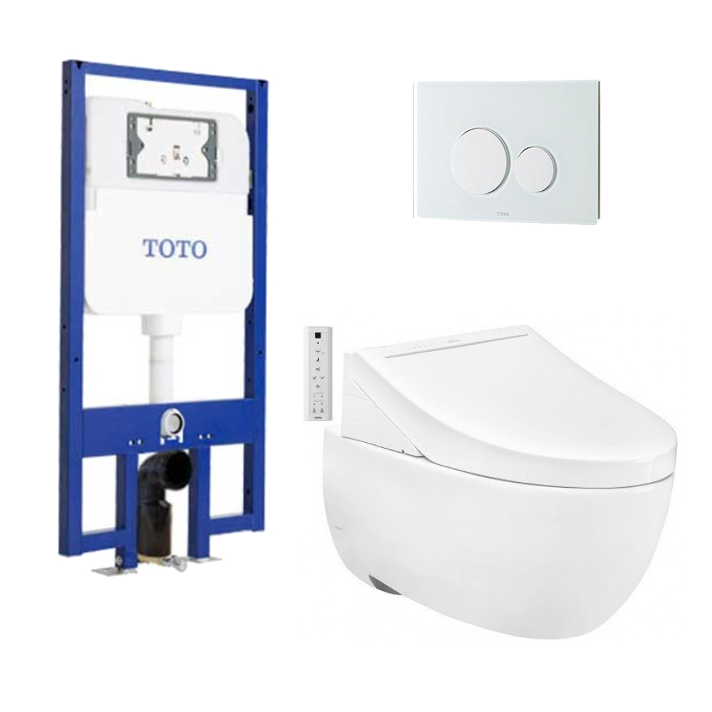 Bồn Cầu TOTO CW812REA TCF24460AAA WH172AT TCA465 MB176G#WH Nắp Điện Tử Treo Tường
